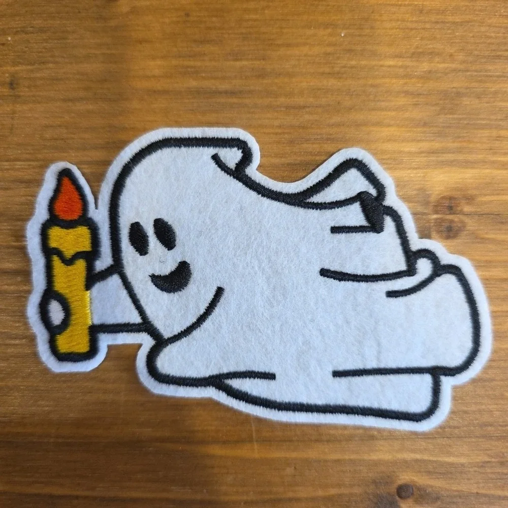 NEW Set Of 9 Cute Funny Ghost Embroidered Iron On Patch Halloween Trick or Treat